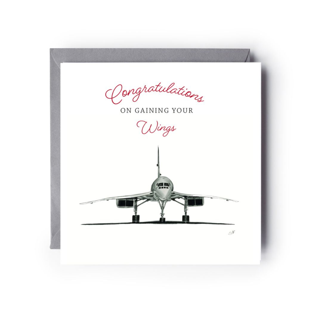 Congratulations on Gaining Your Wings Concorde Aircraft Greeting Card