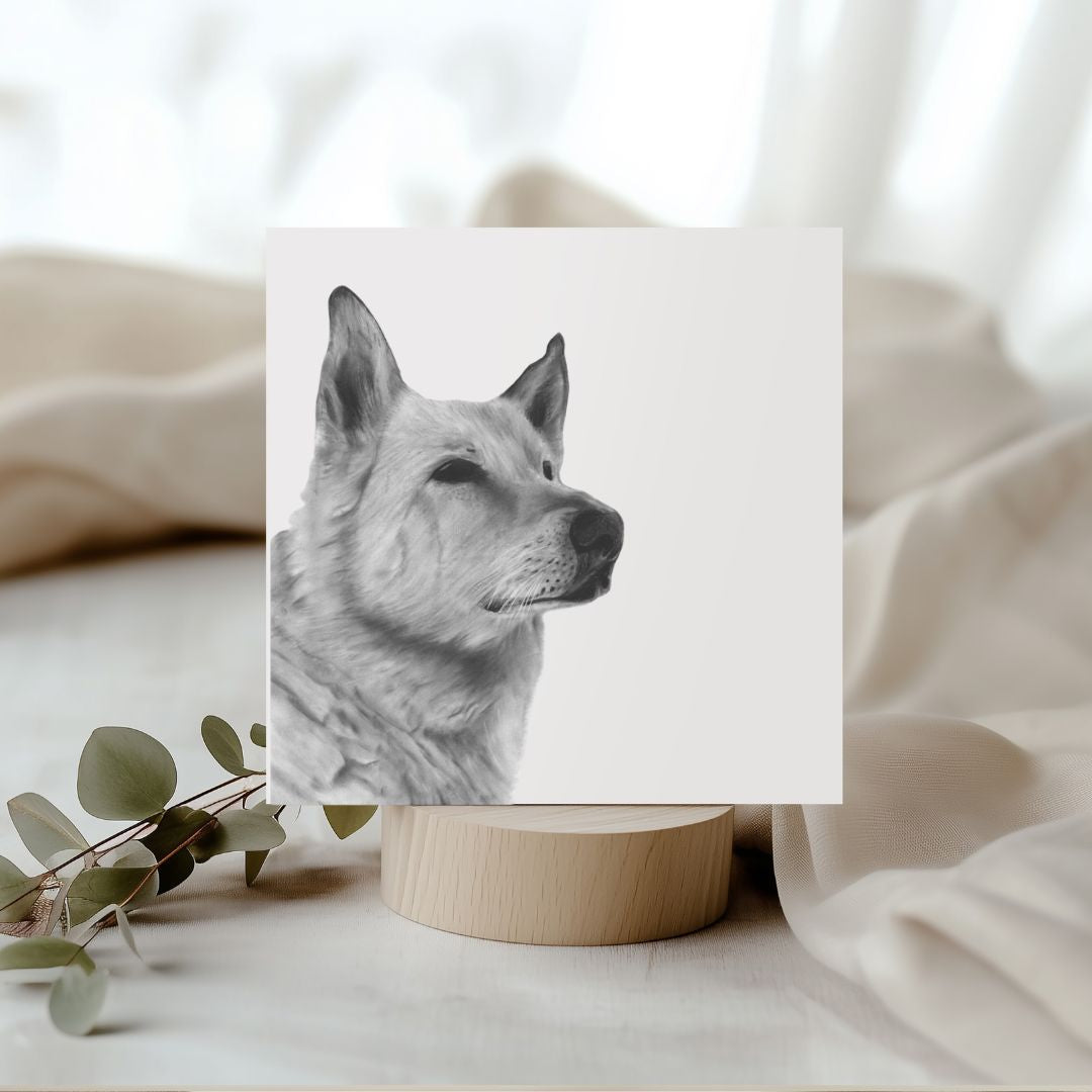 Milo the Alsatian Hand Drawn Greeting Card