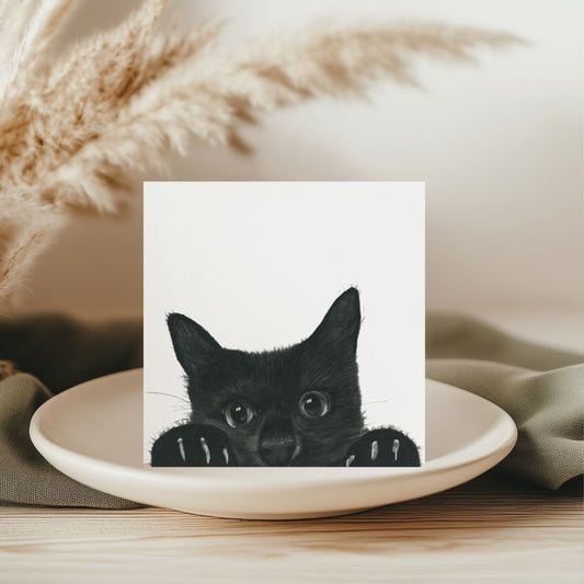 Sansuna the Peeking Cat Greeting Card