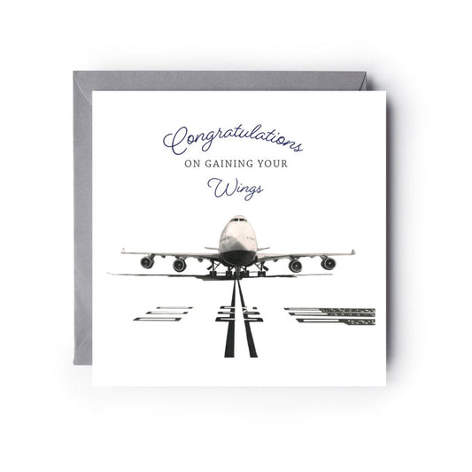 Congratulations on Gaining Your Wings Boeing 747 Aircraft Greeting Card