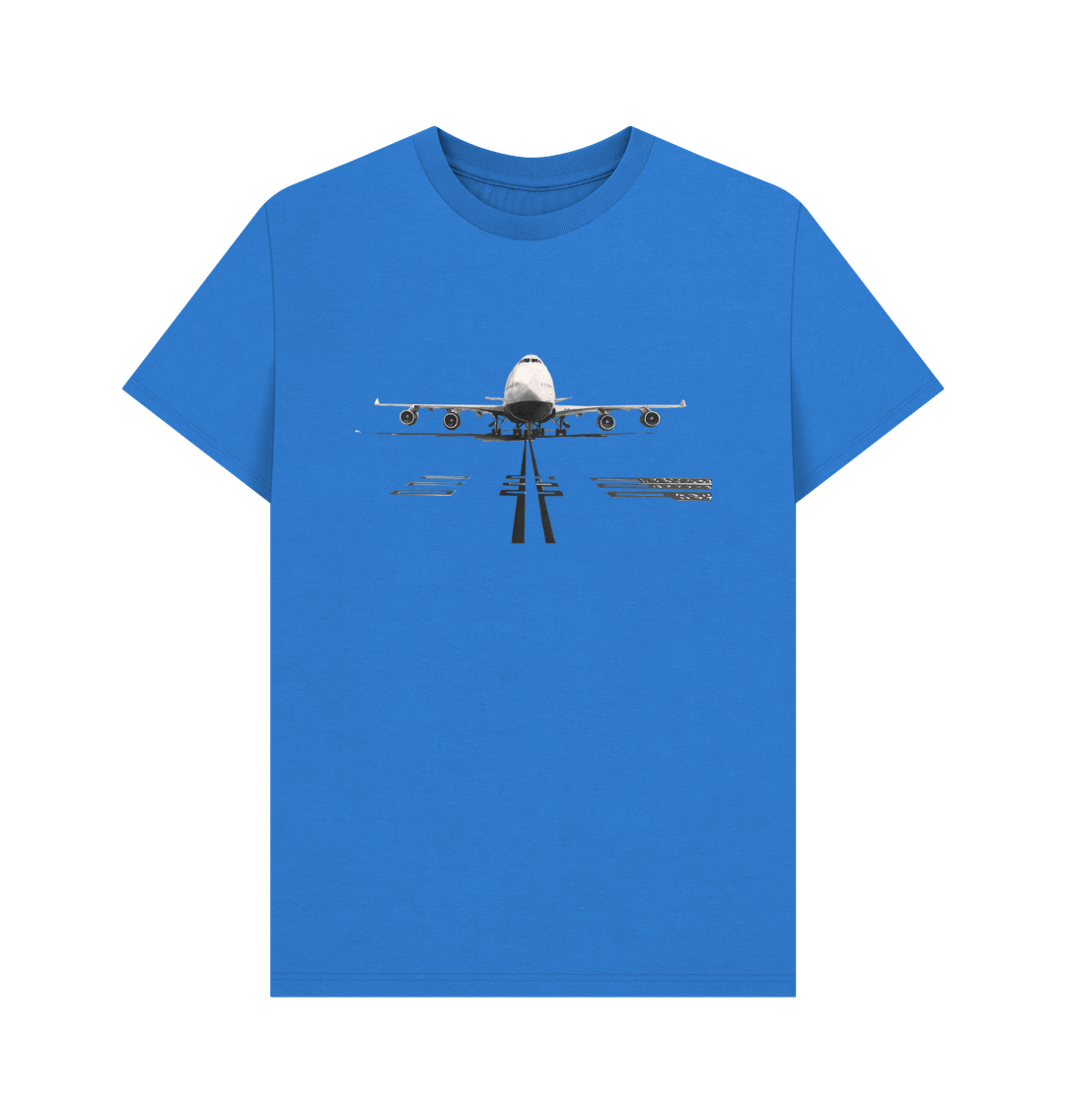 Bright Blue Men's Boeing 747 Aircraft Organic Tee Shirt