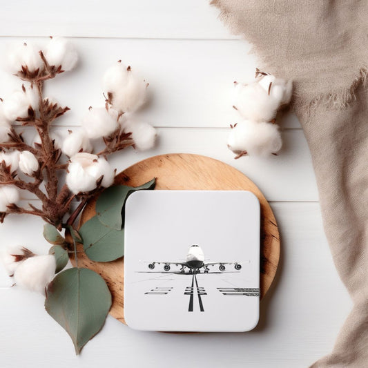 747 Plane Drinks Coaster – Hand Drawn Aviation Gift