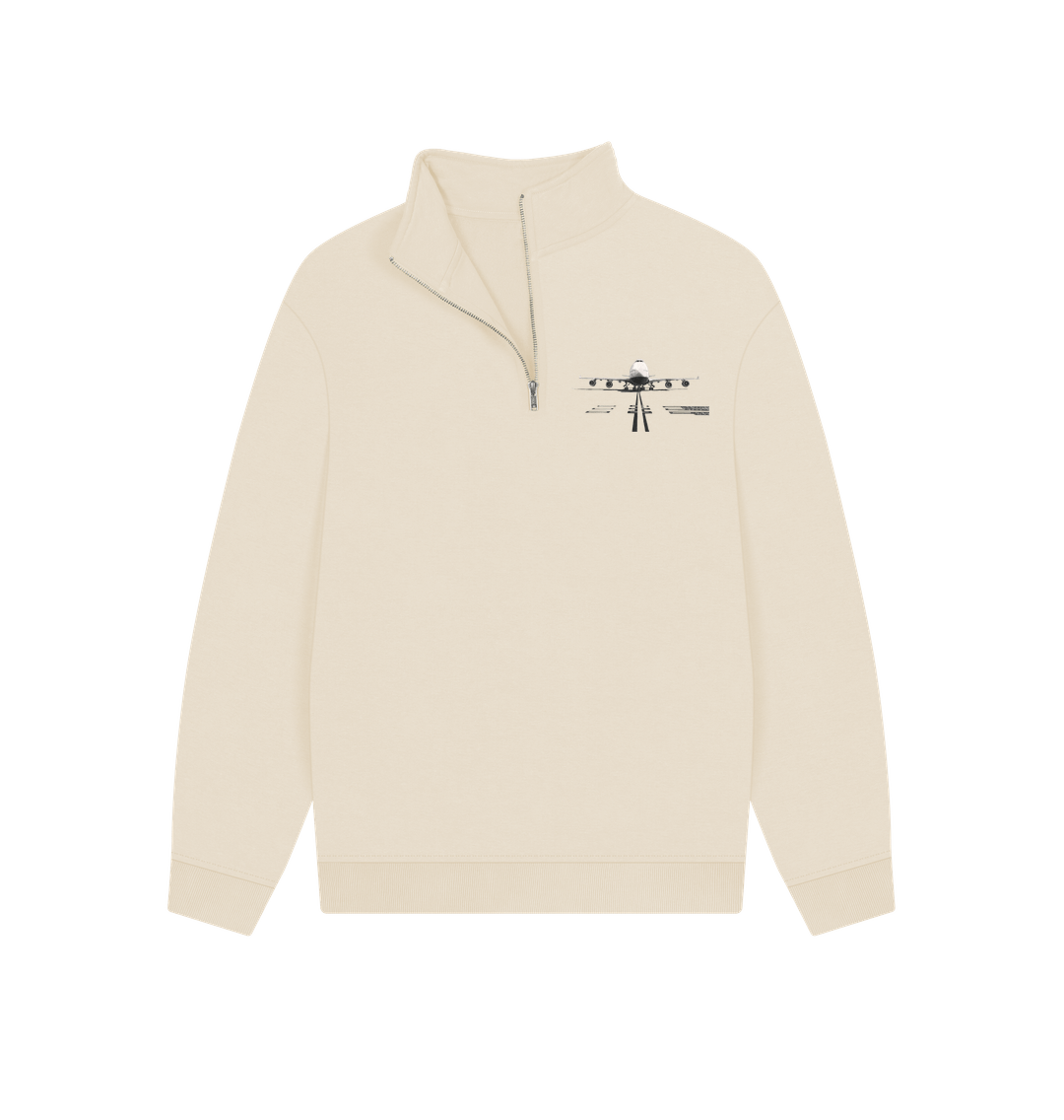 Oat Unisex Boeing 747 Organic Cotton Zip Sweatshirt