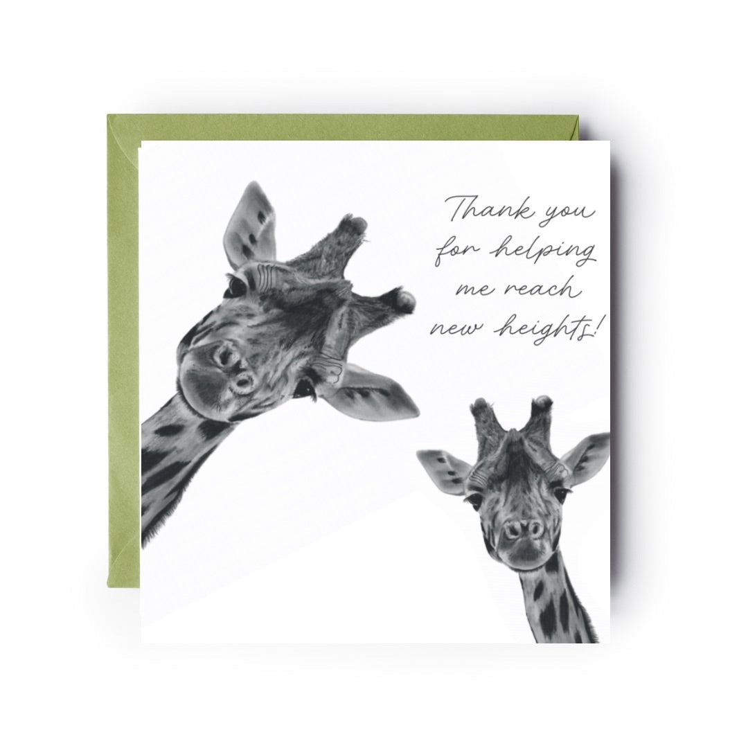 New Heights Giraffe Thank You Teacher Card