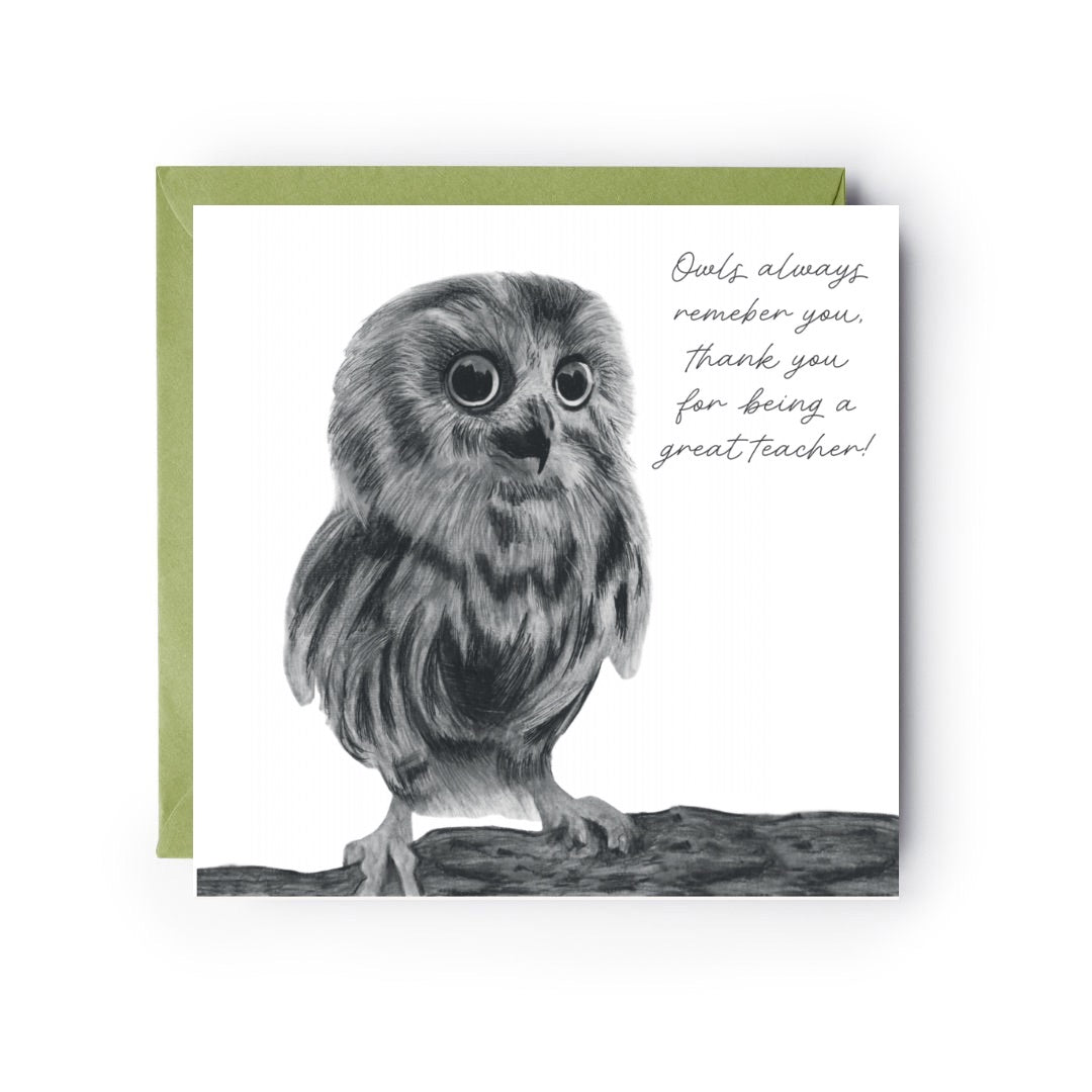 Owl Thank You Teacher Card