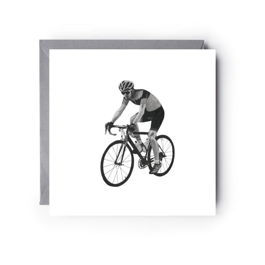 A Hand Drawn Cyclist Greeting Card From Libra Fine Arts