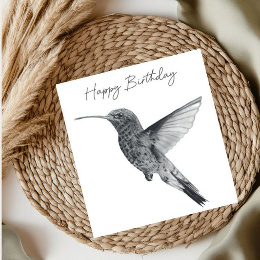 Happy Birthday Hummingbird Card