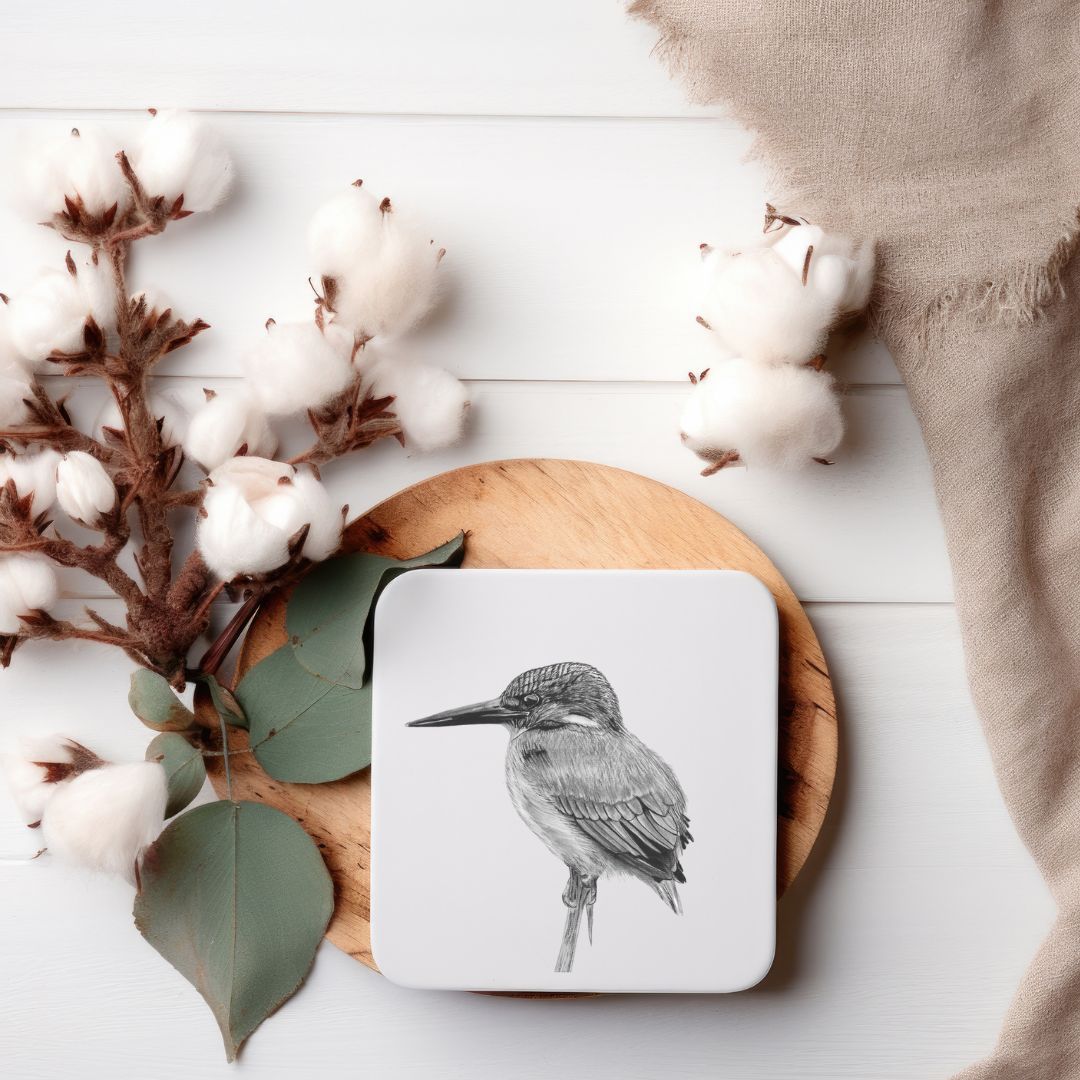 Delpheus the Kingfisher Drinks Coaster