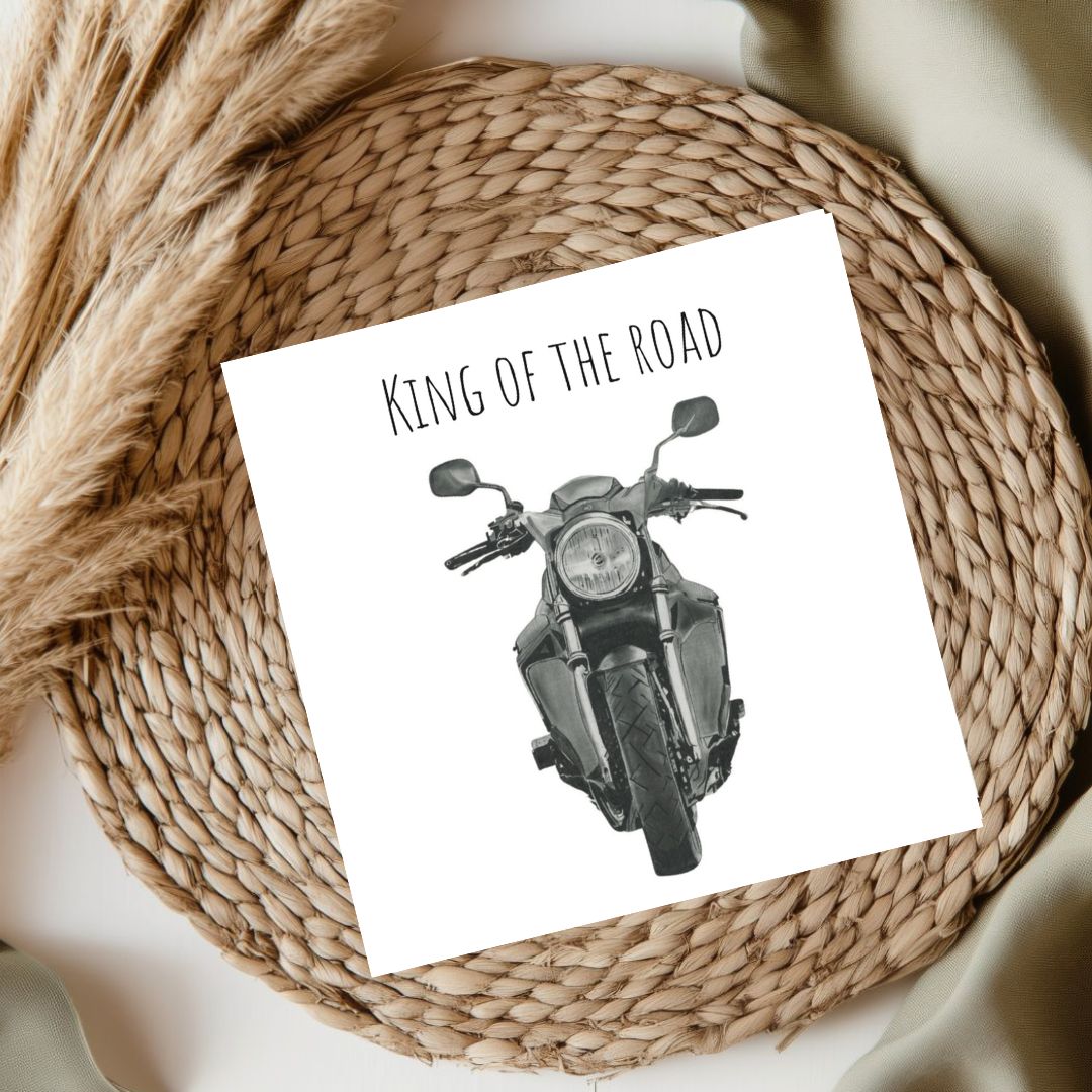 King of the Road Motorbike Greeting Card