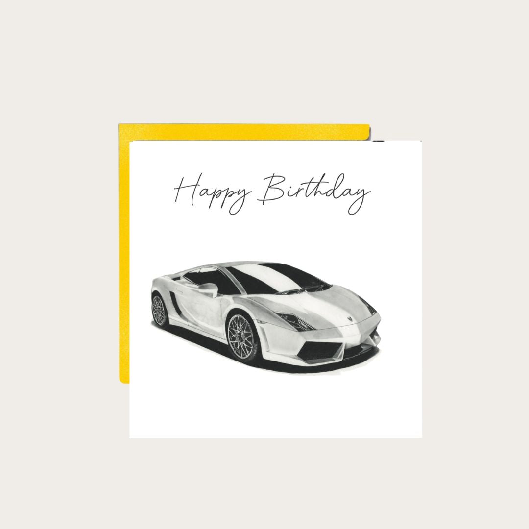 Italian Sports Car Birthday Greeting Card – A Tribute to Automotive Excellence