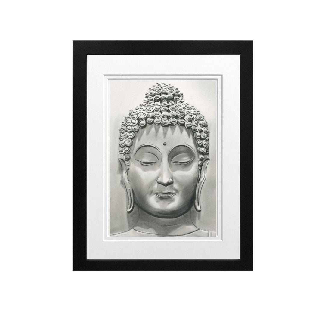 Libra_Fine_Arts_Hand_Drawn_Buddha Drawing_in black Frame. _._A_beautiful_gift_for_those seeking spirituality for birthday presents or christmas gifts.