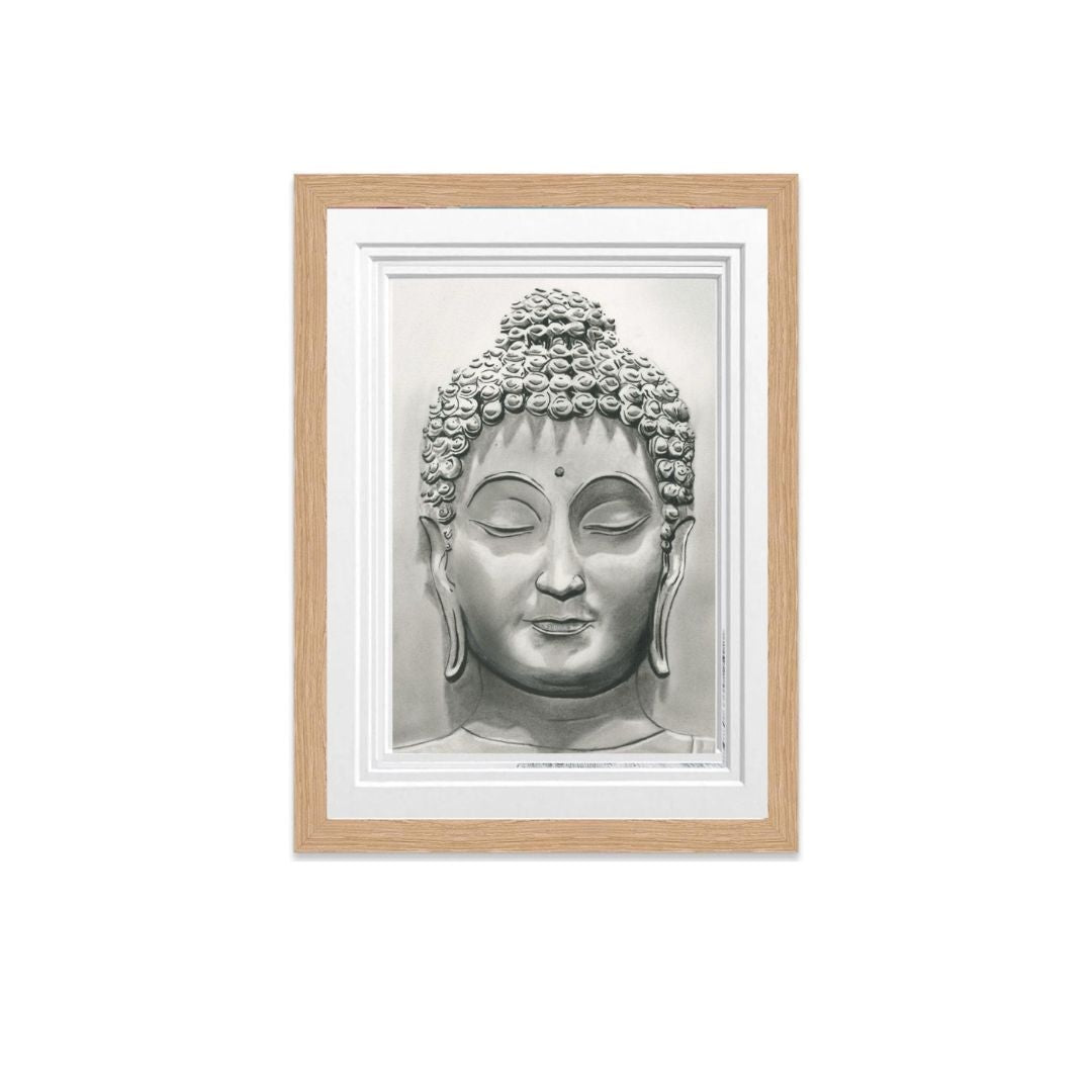 Libra_Fine_Arts_Hand_Drawn_Buddha Drawing_in oak Frame. _._A_beautiful_gift_for_those seeking spirituality for birthday presents or christmas gifts.