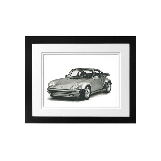 Libra_Fine_Arts_Hand_Drawn_Porsche 911 Classic Car Drawing_in black Frame. _._A_beautiful_gift_for_those who love fast, classic sports cars for birthday presents or christmas gifts.