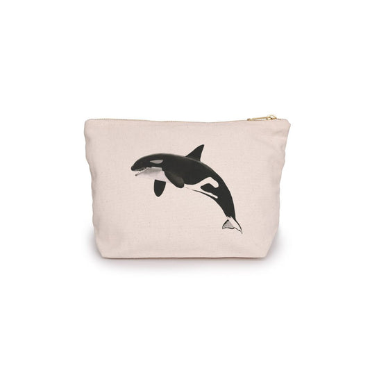 Lynx the Killer Whale Cotton Lined Mini Pouch Zip Bag From Libra Fine Arts, Whale Pouch Bag: A charming pouch featuring a beautifully hand-drawn whale design. Ideal for organizing your essentials, this delightful bag makes a perfect gift for whale enthusiasts and ocean lovers. Great for birthdays, Christmas presents, or simply adding a touch of maritime magic to your everyday life.