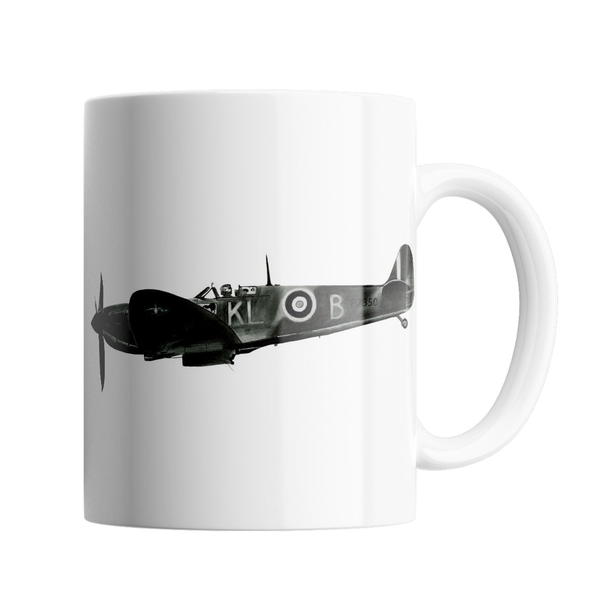 Spitfire Plane 11 oz Ceramic Mug From Libra Fine Arts. . Hand-drawn spitfire design ceramic mug, the perfect gift for family members, featuring intricate artwork and a personal touch. Great birthday present and christmas presents for those who love air craft and spitfires