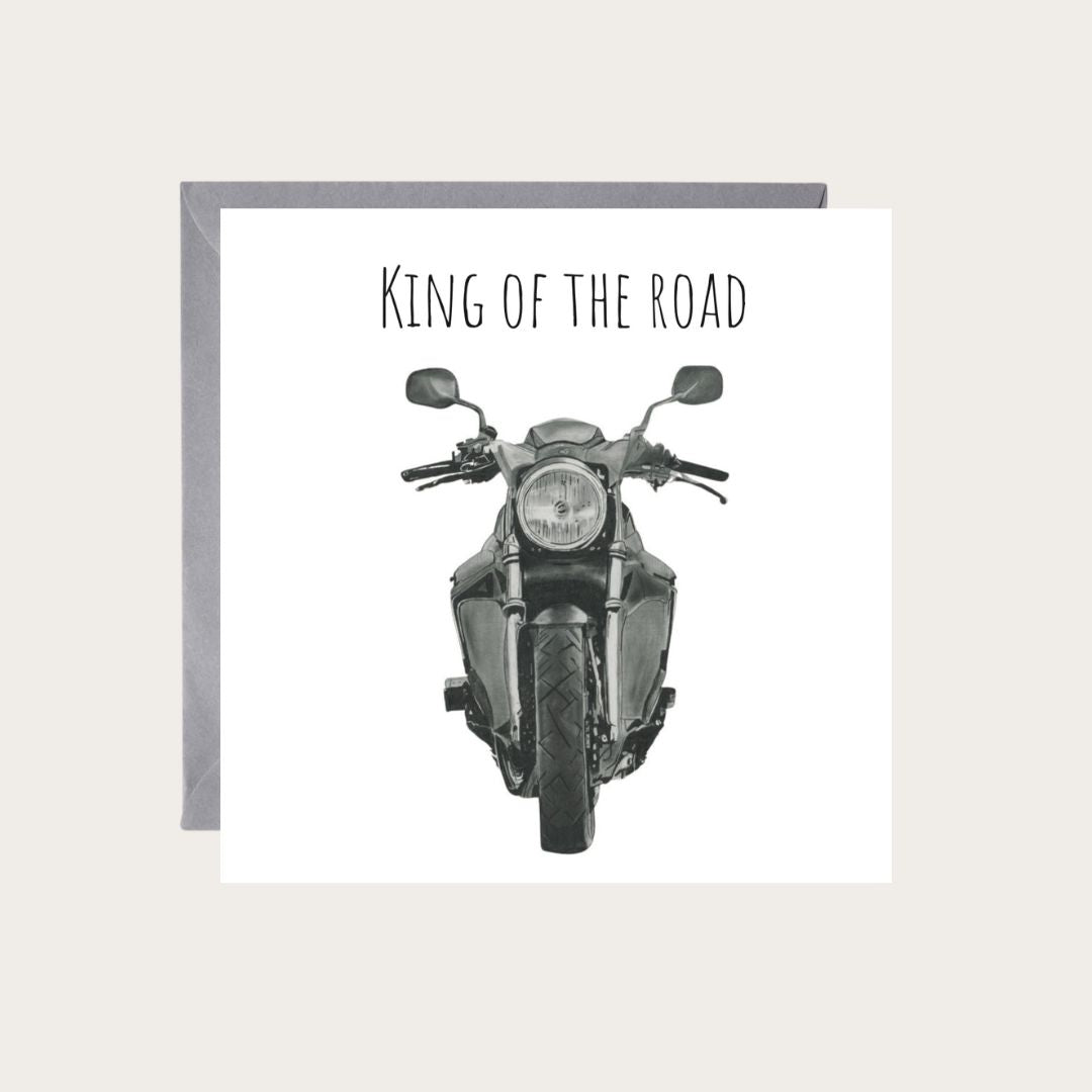 King of the Road Motorbike Greeting Card