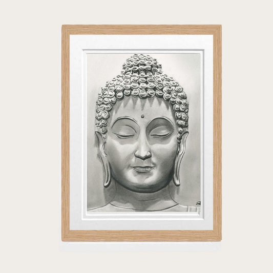 Buddha Fine Art Print – Hand-Drawn Tranquil Artwork