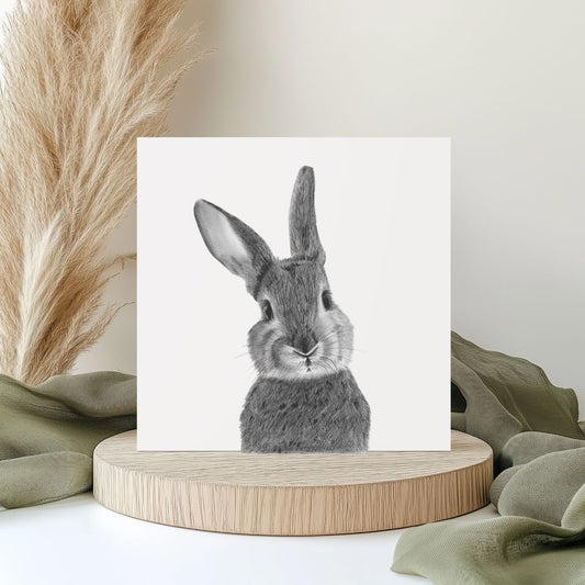 Bellatrix the Bunny Hand-Drawn Greeting Card – A Delightful Countryside Illustration