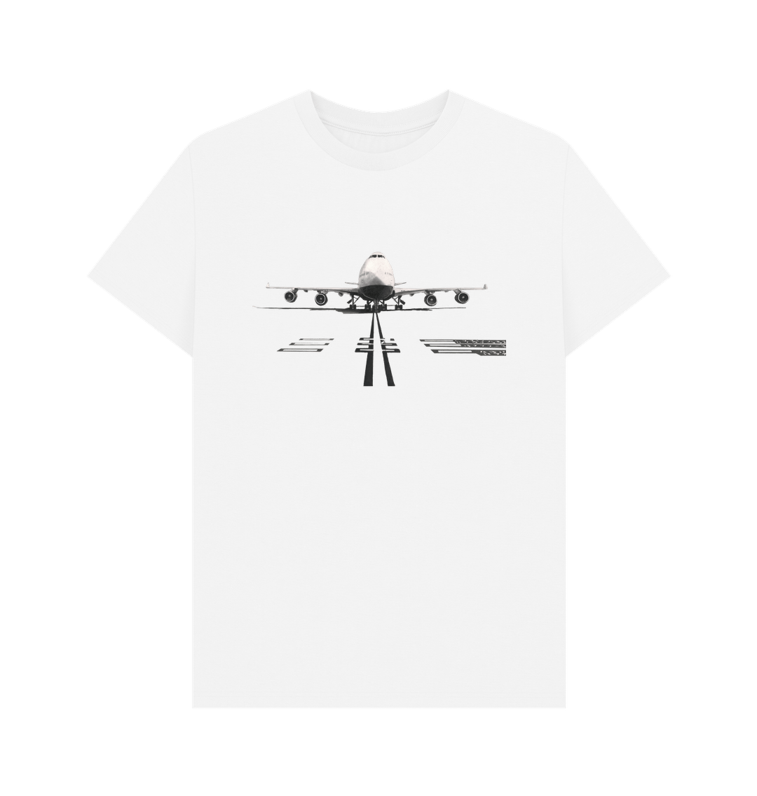 White Men's Boeing 747 Aircraft Organic Tee Shirt