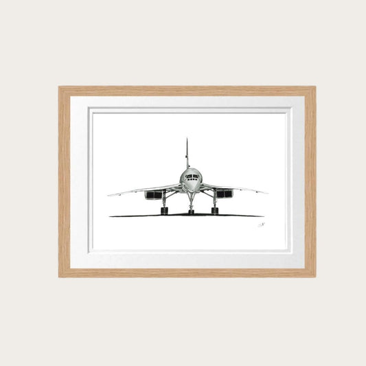 Concorde Aircraft Fine Art Print – Hand-Drawn Supersonic Plane Illustration