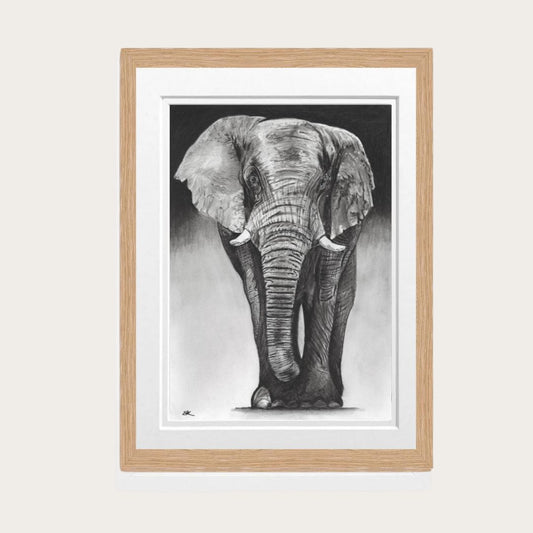 Atik the Elephant Fine Art Print – Hand-Drawn Wildlife Artwork