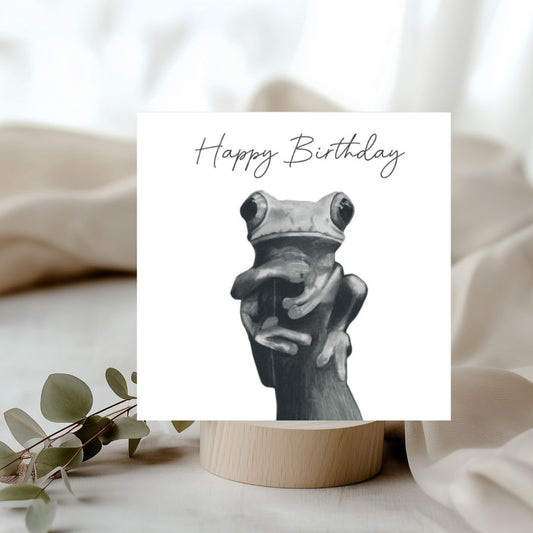 Happy Birthday Frog Card – Hand-Drawn Illustration