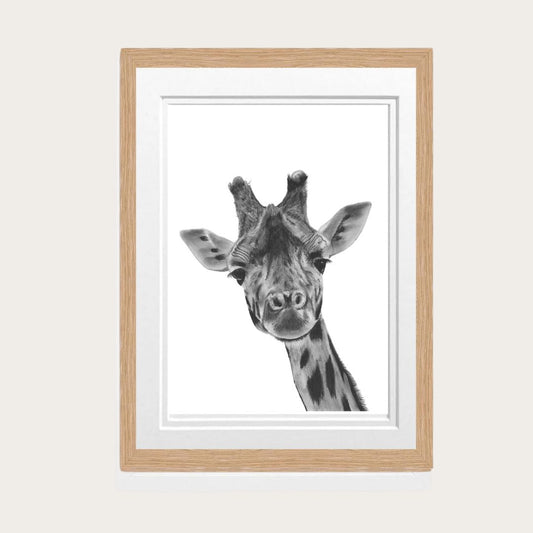 Giraffe Fine Art Print – Elegant Hand-Drawn Wildlife Illustration