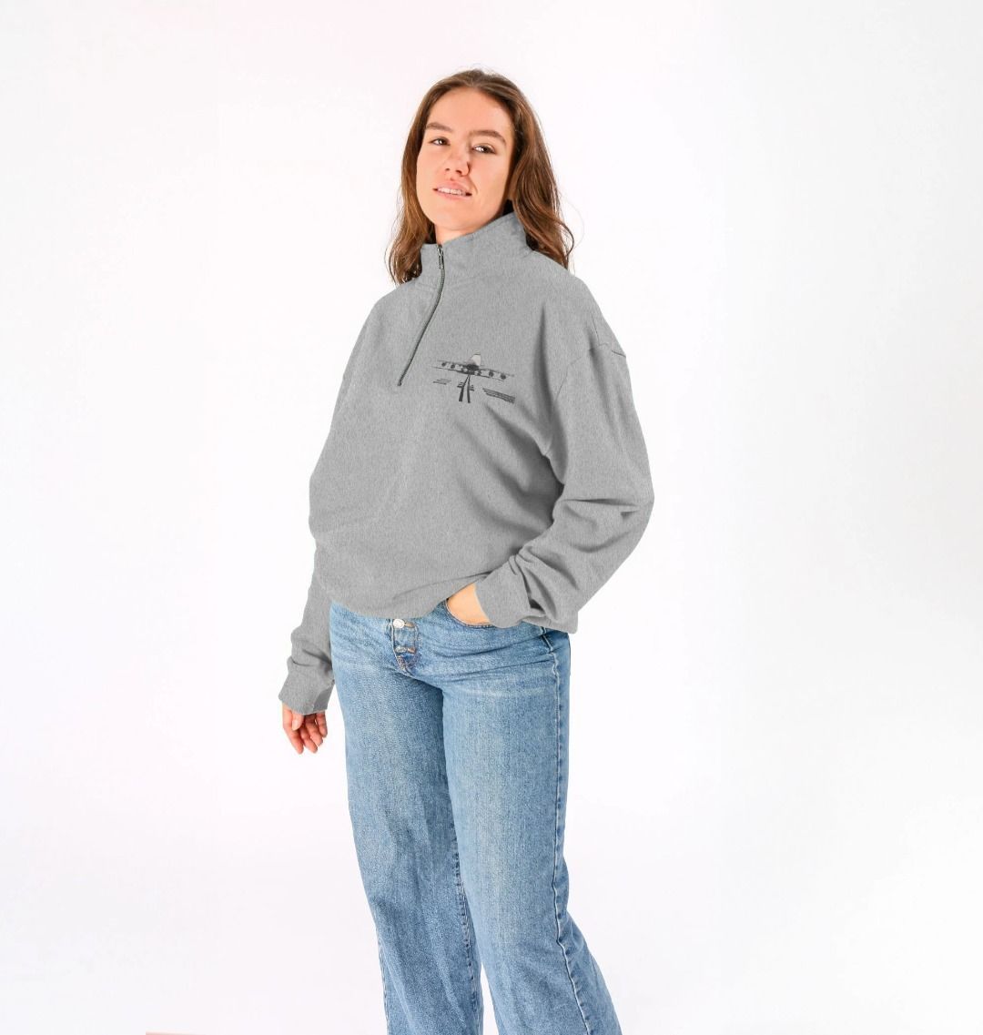 Unisex Boeing 747 Organic Cotton Zip Sweatshirt