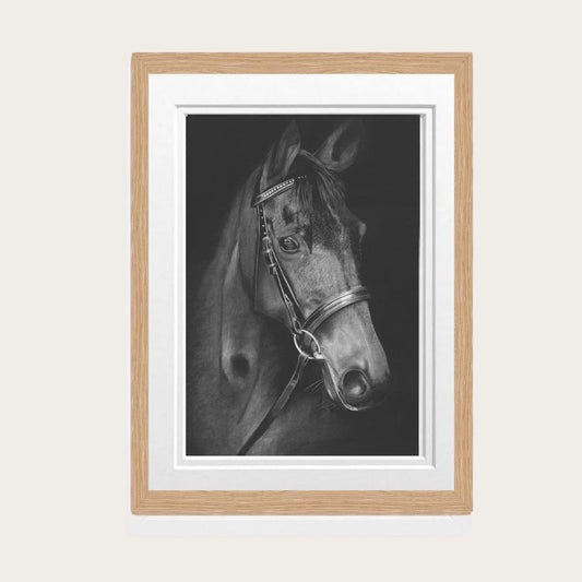 Majestic Horse Fine Art Print – Hand-Drawn Equestrian Illustration