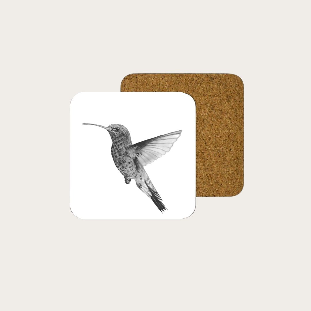 Hummingbird Drinks Coaster – Charming Hand Drawn Bird Art