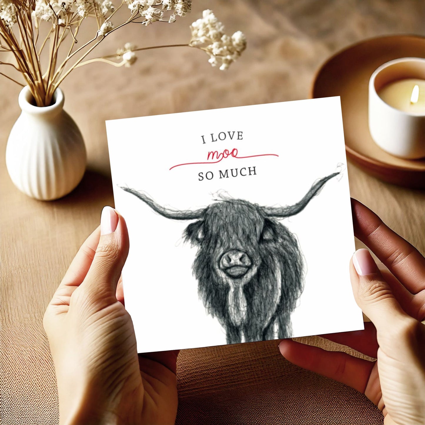 I Love Moo So Much Greeting Card