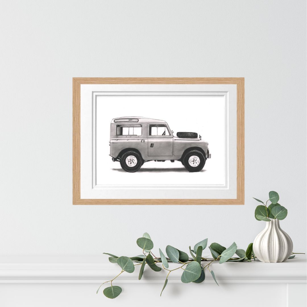 Land Rover Fine Art Print - Countryside Illustration