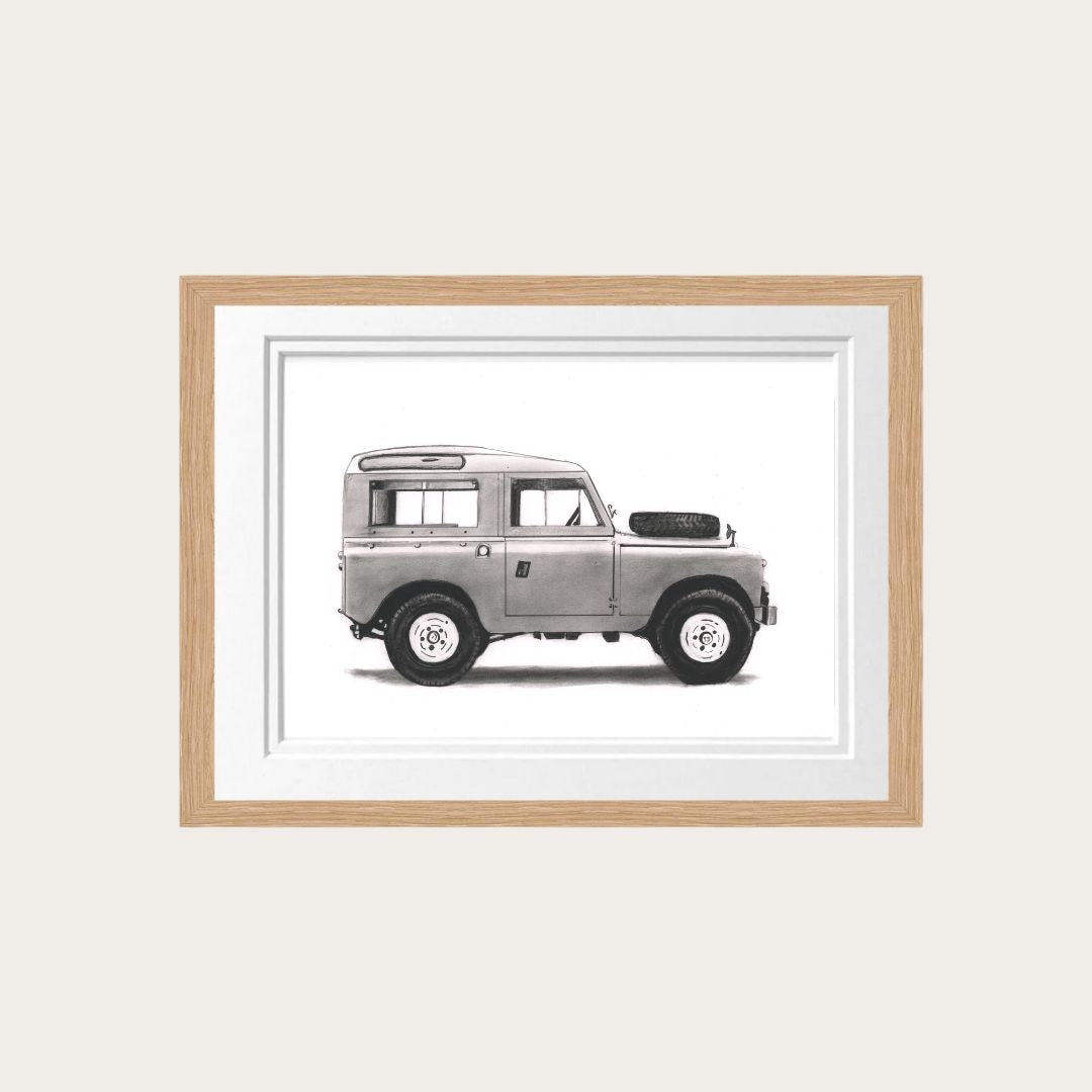 Land Rover Fine Art Print - Countryside Illustration