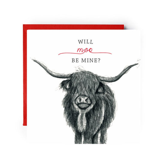 Will Moo Be Mine? Valentines Day Card