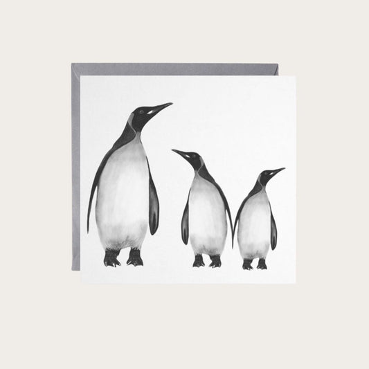 Penguin Family Hand Drawn Greeting Card