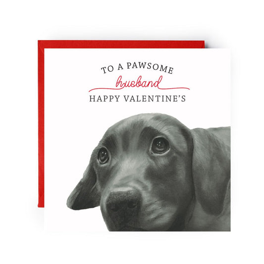 To A Pawsome Husband Happy Valentines Greeting Card