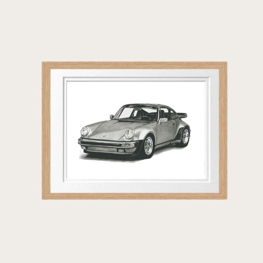 German Sports Car Fine Art Print – Hand-Drawn Classic Automotive Art