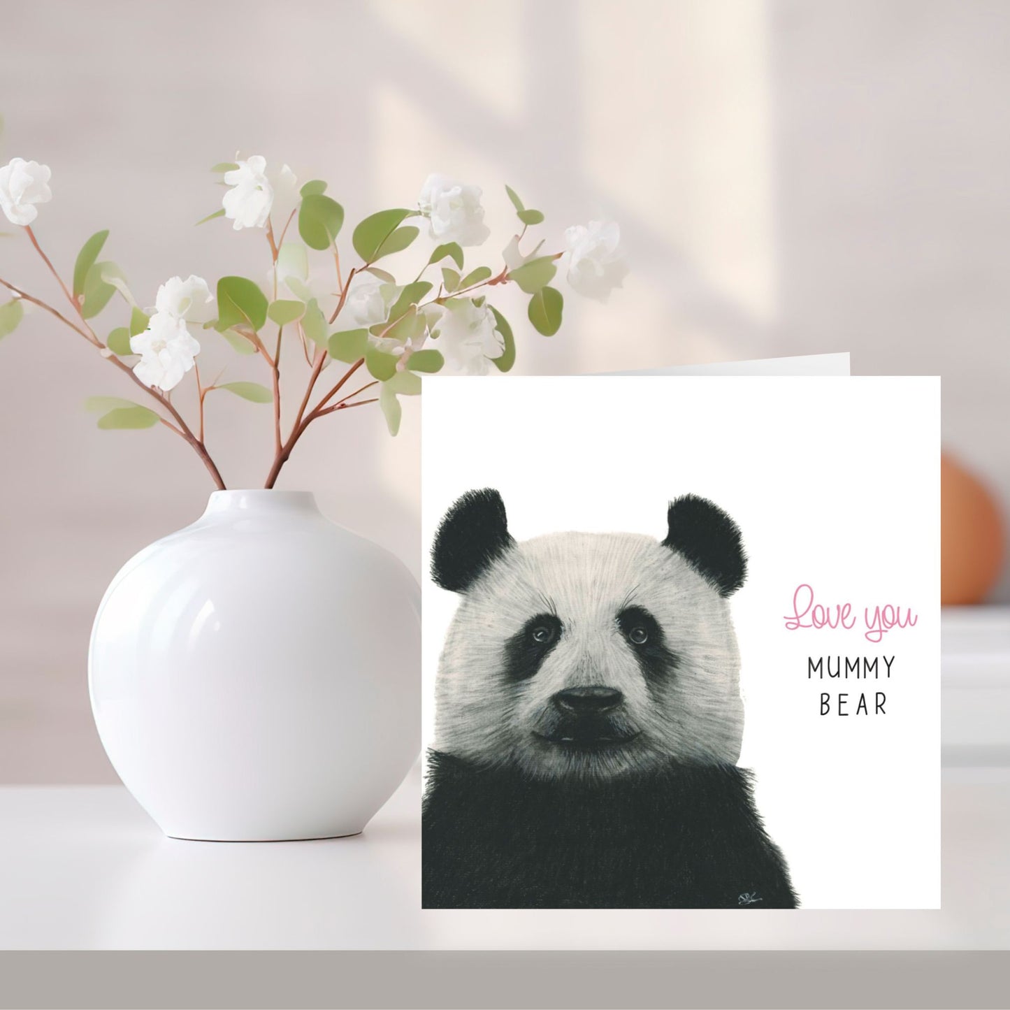 Love You Mama Bear Panda Card