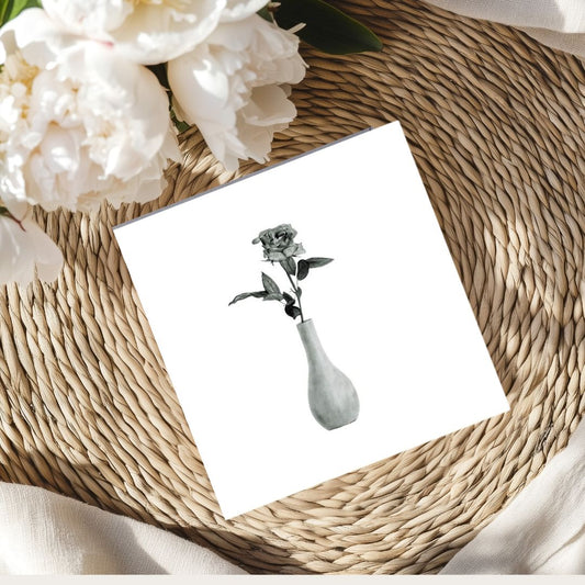 Rose in a Vase Greeting Card