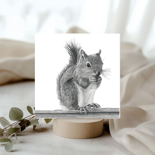 Estelle the Squirrel Hand Drawn Greeting Card