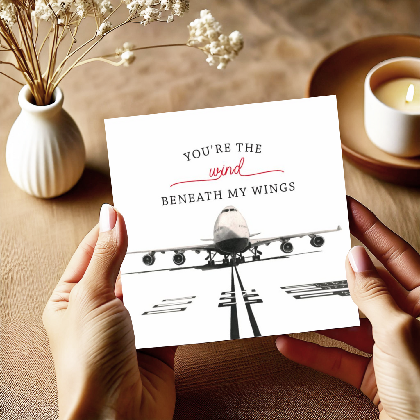 You're The Wind Beneath My Wind 747 Aircraft Greeting Card