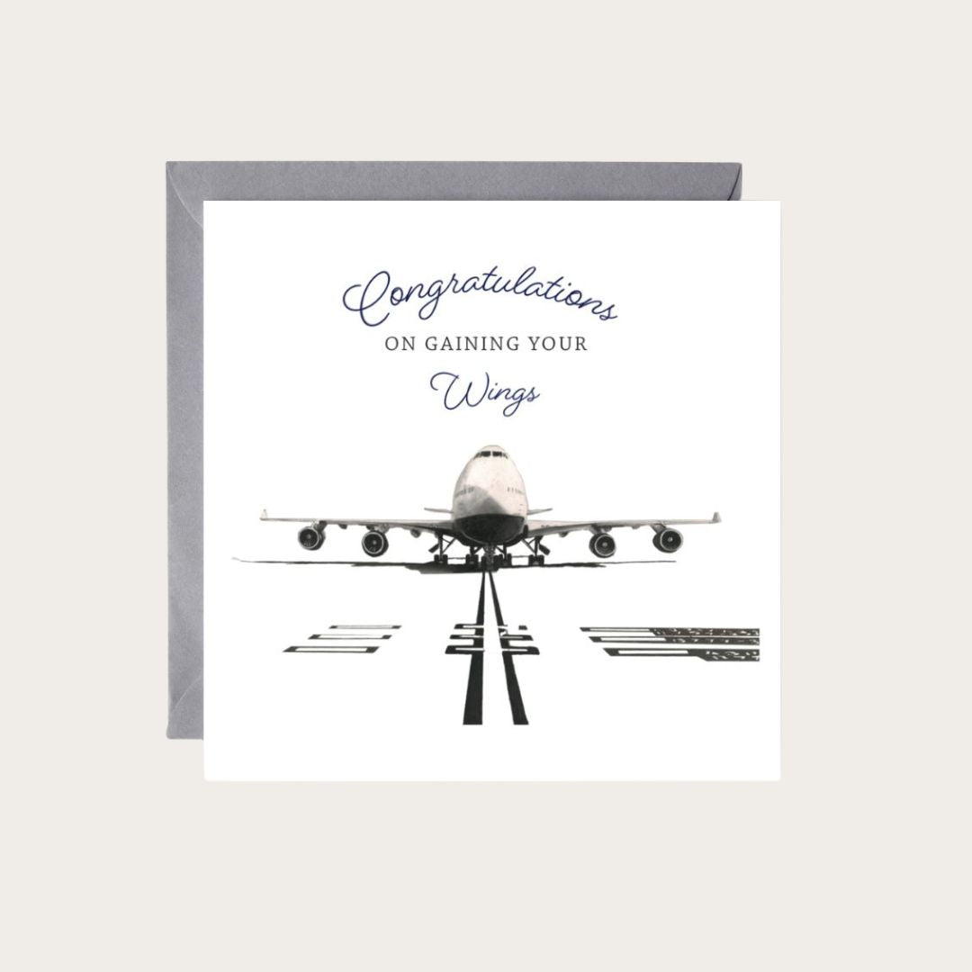 Congratulations on Gaining Your Wings Boeing 747 Aircraft Greeting Card