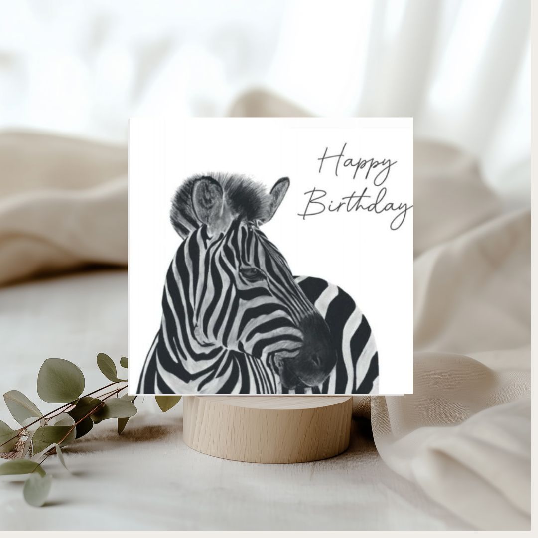 Happy Birthday Zebra Card