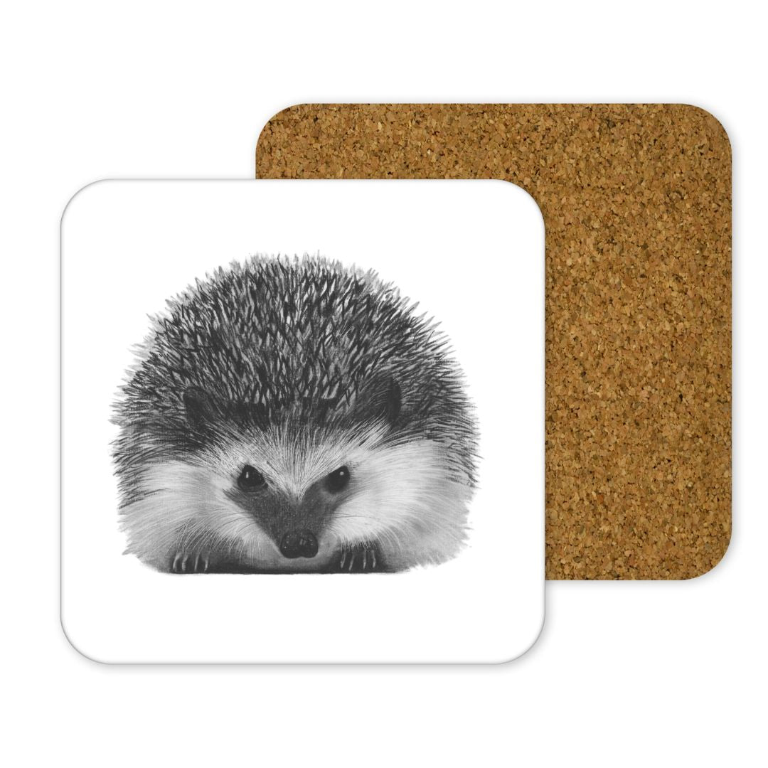 Hedgehog Drinks Coaster From Libra Fine Arts ., Sustainable hedgehog coaster, hand-drawn by Libra Fine Arts, featuring a charming hedgehog illustration. Eco-friendly and perfect for animal lovers.a wonderful birthday present or christmas present for hedgehog and countryside lovers