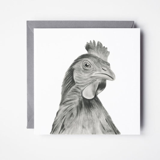 A Hand Drawn Cockerel Greeting Card From Libra Fine Arts