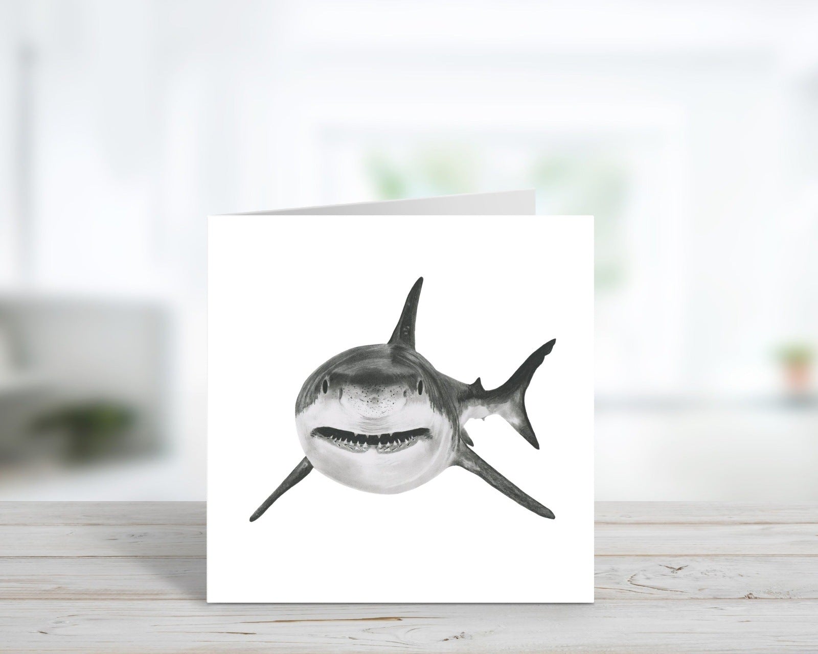 A Hand Drawn Shark Greeting Card From Libra Fine Arts